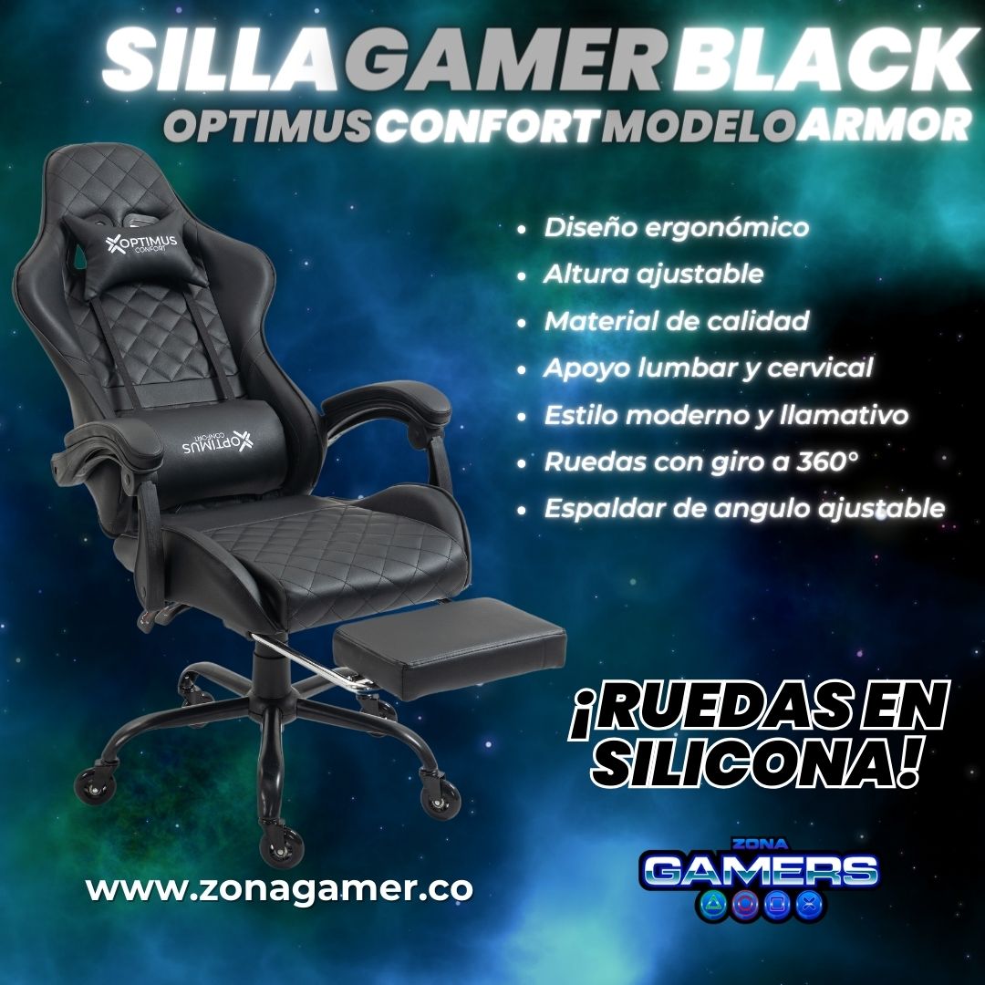 Kit 5 Ruedas Silla Sillon Oficina Silicona Gamer Goma 11x22