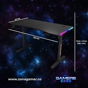 Escritorio Gamer Y-101 Con motor eléctrico y luces RGB