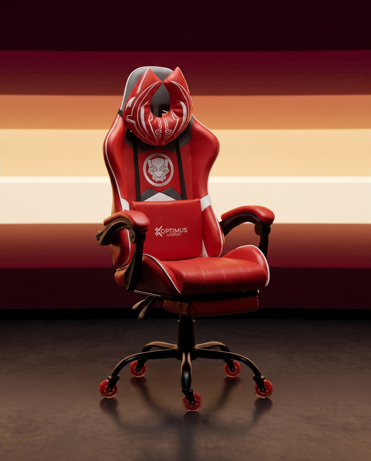 Silla Gamer Marvel-1039F Red con reposapiés y ruedas en silicona. · set-2k · 102-marvel-1039f-red-02-armonia.jpg