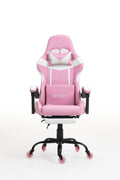 Silla Gamer 1039F Pink con reposapiés y ruedas en silicona · white-v5-norm · 1039f-pro-pink-01.jpg