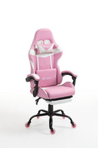 Silla Gamer 1039F Pink con reposapiés y ruedas en silicona · white-v5-norm · 1039f-pro-pink-02.jpg