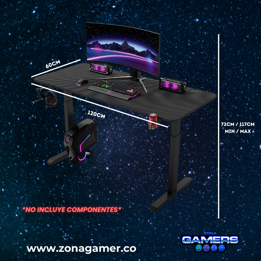 Escritorio Gamer Y-100-1 Con altura ajustable