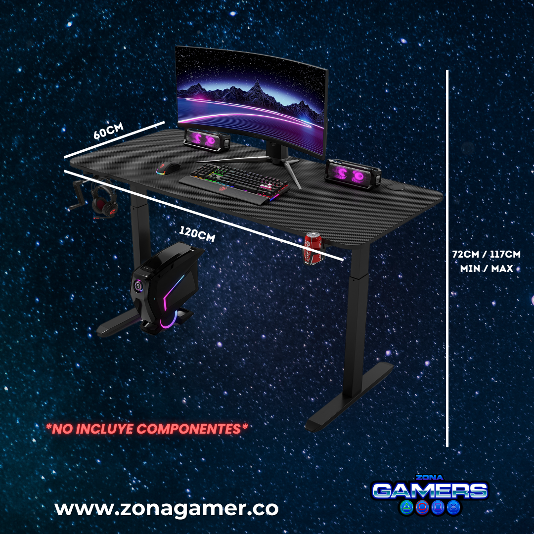 Escritorio Gamer Y-100-1 Con altura ajustable