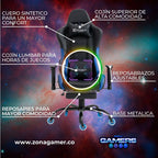 Silla Gamer CIR-1001F Blue + masajeador lumbar con reposapiés y ruedas en silicona