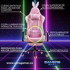 Silla Gamer EAR-1127F + masajeador lumbar con reposapiés incluido y ruedas en silicona