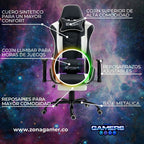 Silla Gamer DX-1001F White con masajeador lumbar y reposapiés incluido