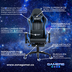 Silla Gamer Defensor-1001F Blue con reposapiés y ruedas en silicona