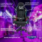 Silla Gamer Optimus Confort Armor RGB Black con parlante bluetooth