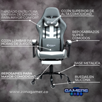 Silla Gamer Devil-1039F Grey con reposapiés y ruedas en silicona