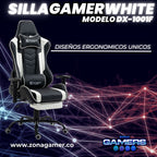Silla Gamer DX-1001F White con reposapiés
