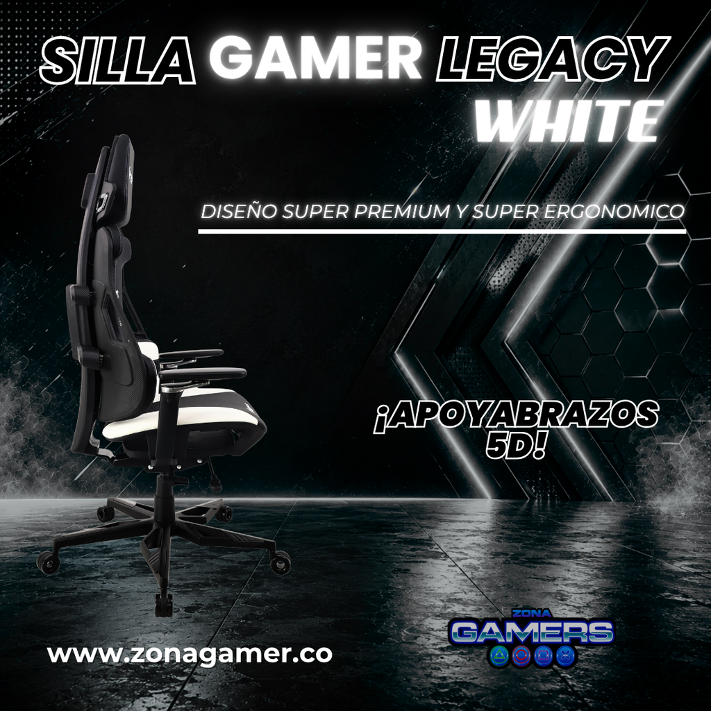 Silla Gamer Legacy Super Ergonomica White