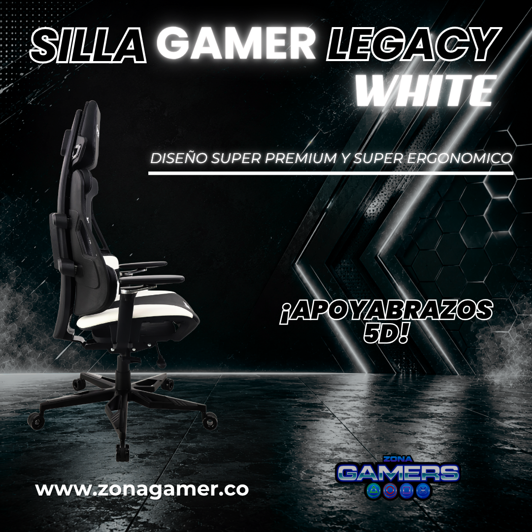 Silla Gamer Legacy Super Ergonomica White