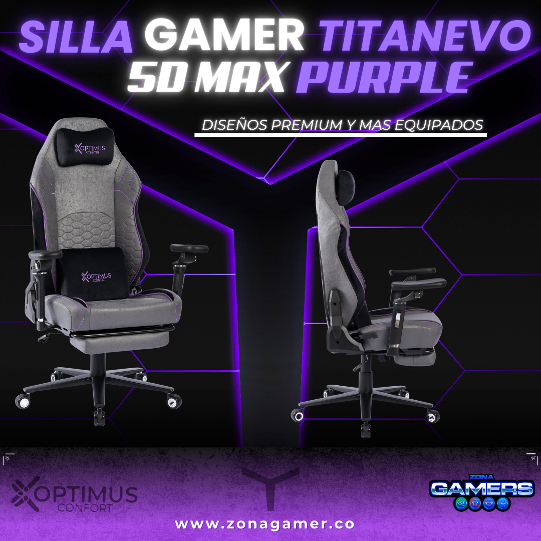 Silla Gamer TITANEVO 5D MAX Purple