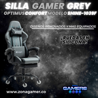 Silla Gamer DOW-1039F Grey con reposapiés y ruedas en silicona