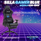 Silla Gamer COR-1001F Blue con reposapiés