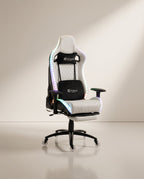 Silla gamer ULTIMATE White con luces RGB + reposapiés y ruedas en silicona · set-2k · 122-ultimate-white-02-armonia.jpg
