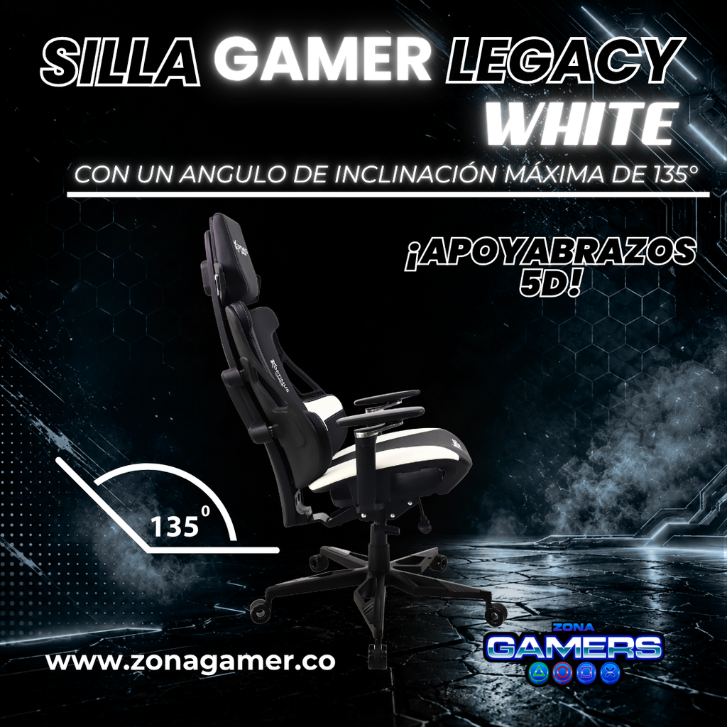 Silla Gamer Legacy Super Ergonomica White