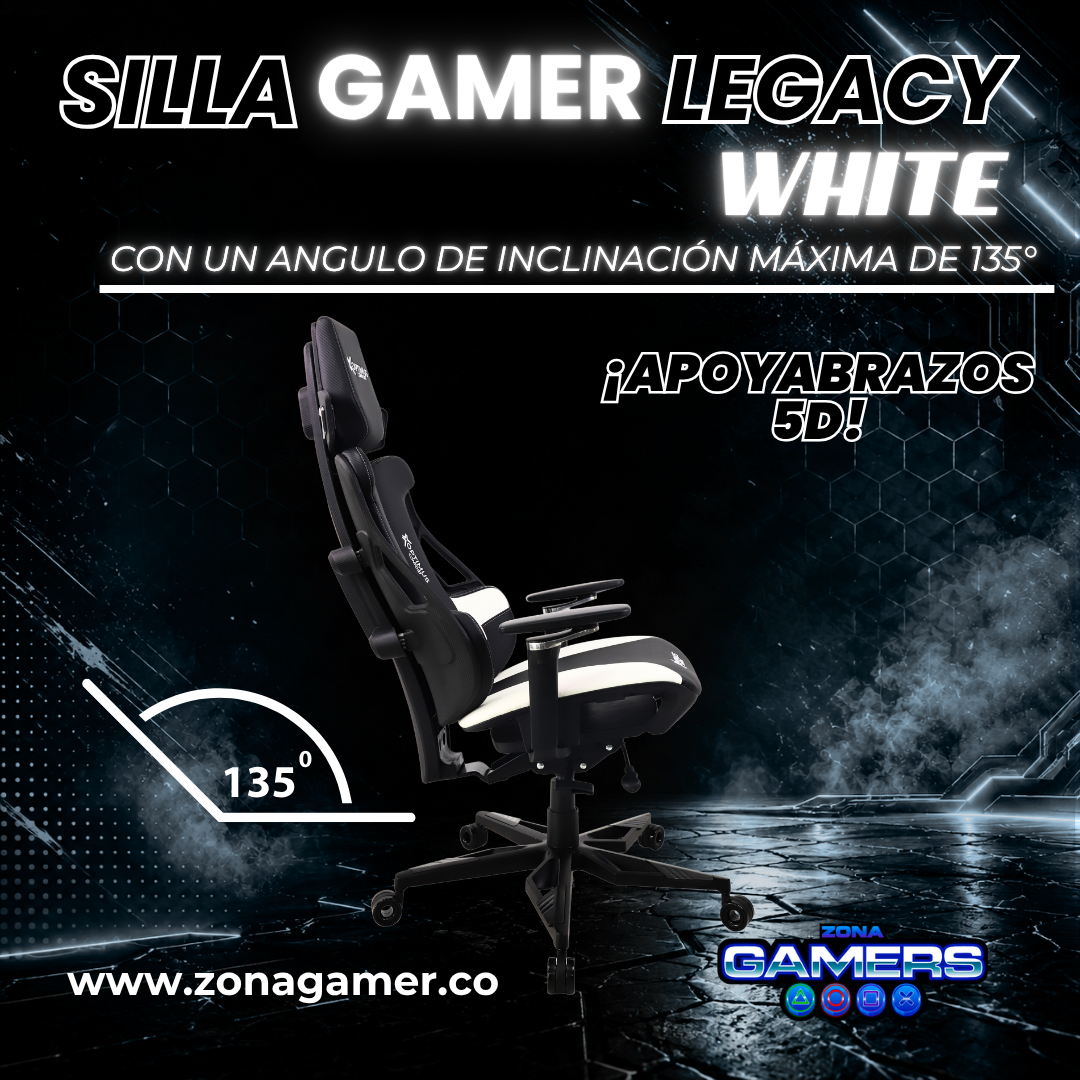 Silla Gamer Legacy Super Ergonomica White