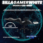 Silla Gamer DX-1001F White con reposapiés