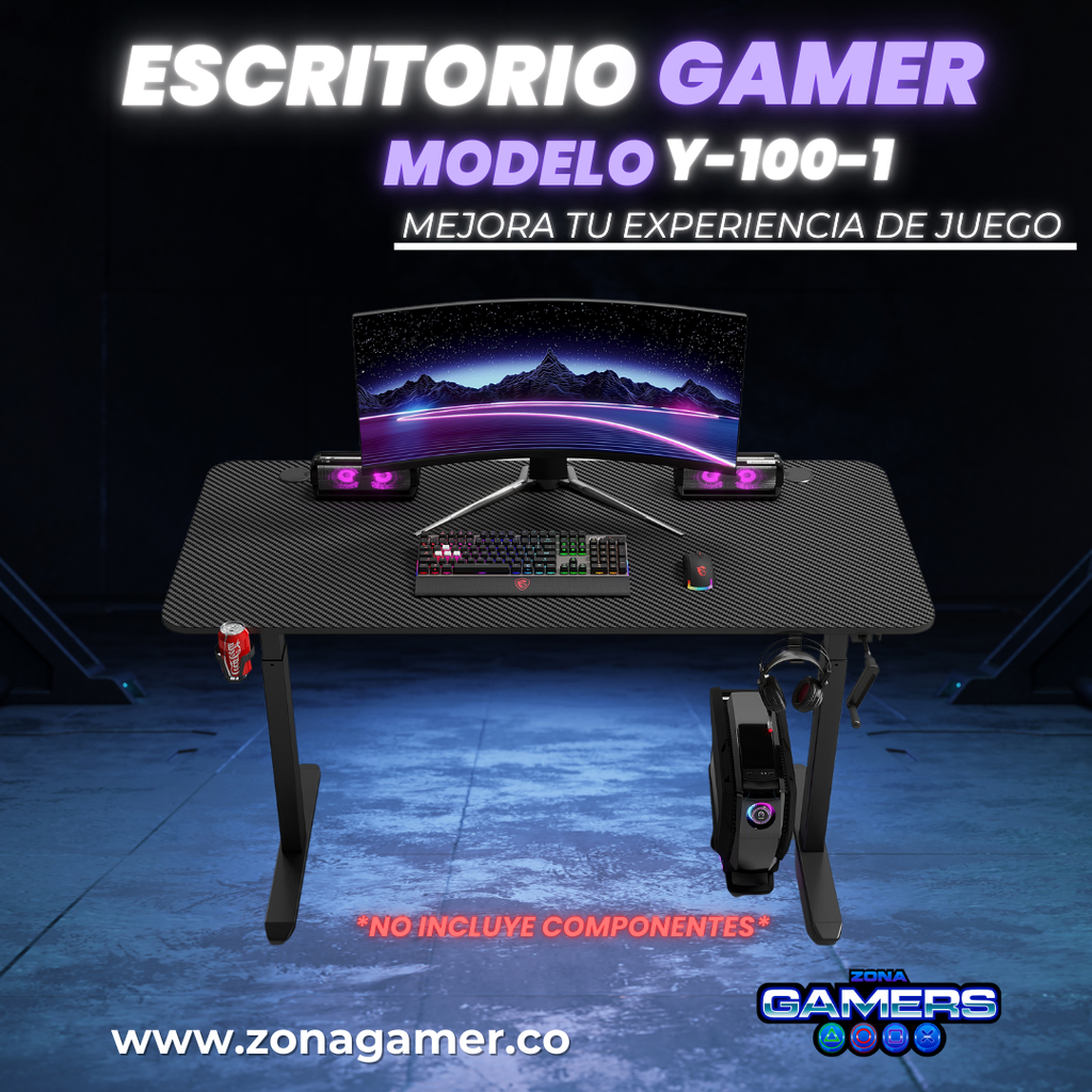 Escritorio Gamer Y-100-1 Con altura ajustable