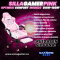 Silla Gamer DOW-1039F Pink con reposapiés y ruedas en silicona