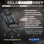 Silla Gamer Defensor-1001F Grey con reposapiés y ruedas en silicona
