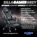 Silla Gamer DX-1127F PRO Grey con reposapiés y ruedas en silicona