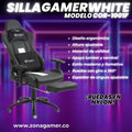Silla Gamer COR-1001F White con reposapiés
