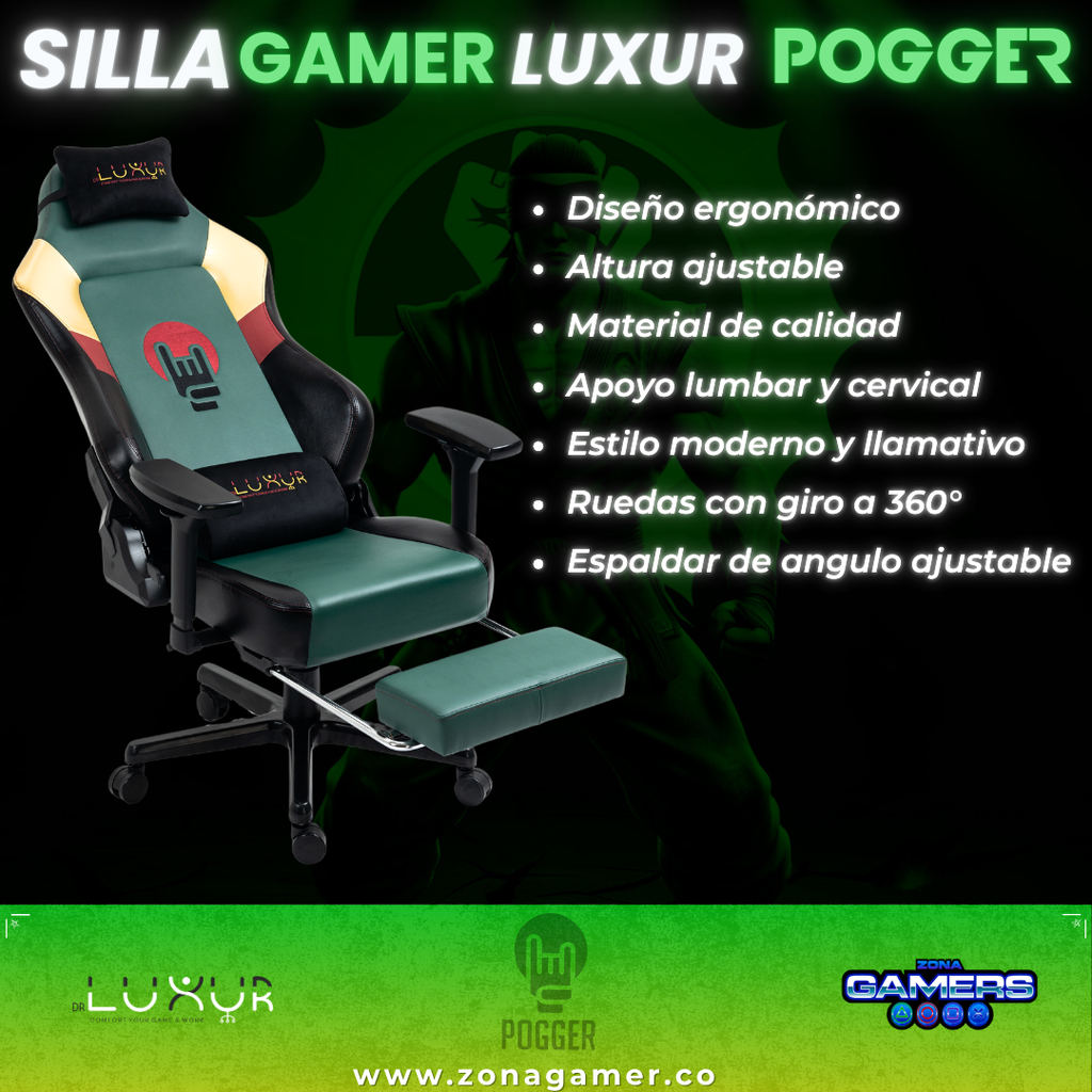 Silla Gamer Luxur Edición Limitada Modelo SAH-0023 Pogger