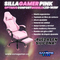 Silla Gamer LXR-1039F Pink con reposapiés y ruedas en silicona