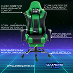 Silla Gamer A231001F Green con reposapies