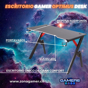 Combo Silla Gamer A-231001F Orange + Escritorio Gamer Optimus Desk
