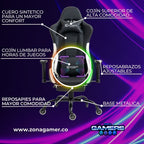 Silla Gamer CIR-1001F White con masajeador lumbar y reposapiés incluido
