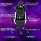Silla Gamer CIR-1001F White con reposapiés