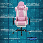 Silla Gamer DX-1001F Pink con reposapiés