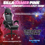 Silla Gamer Fly-1039F Pink con reposapiés y ruedas en silicona