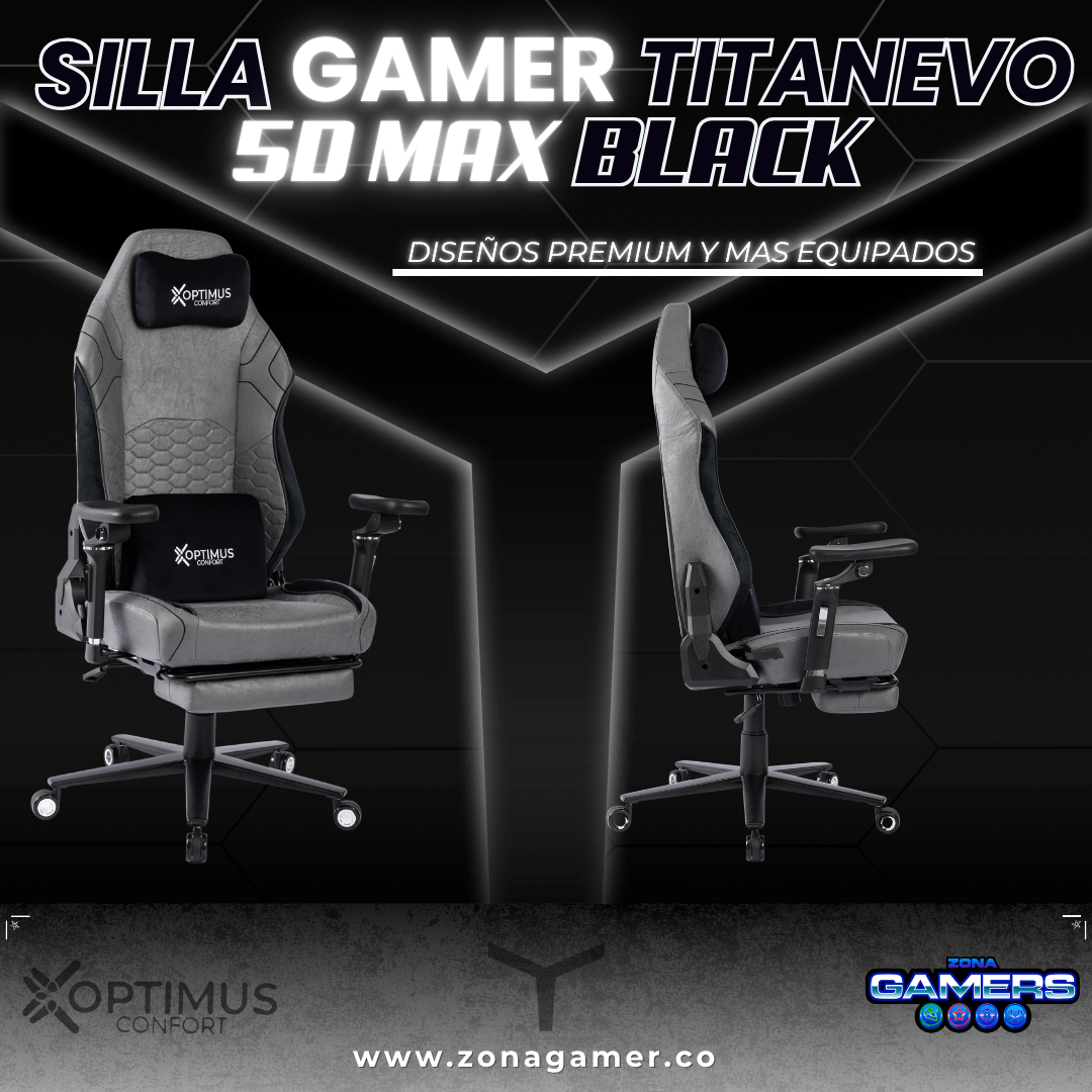 Silla Gamer TITANEVO 5D MAX Black