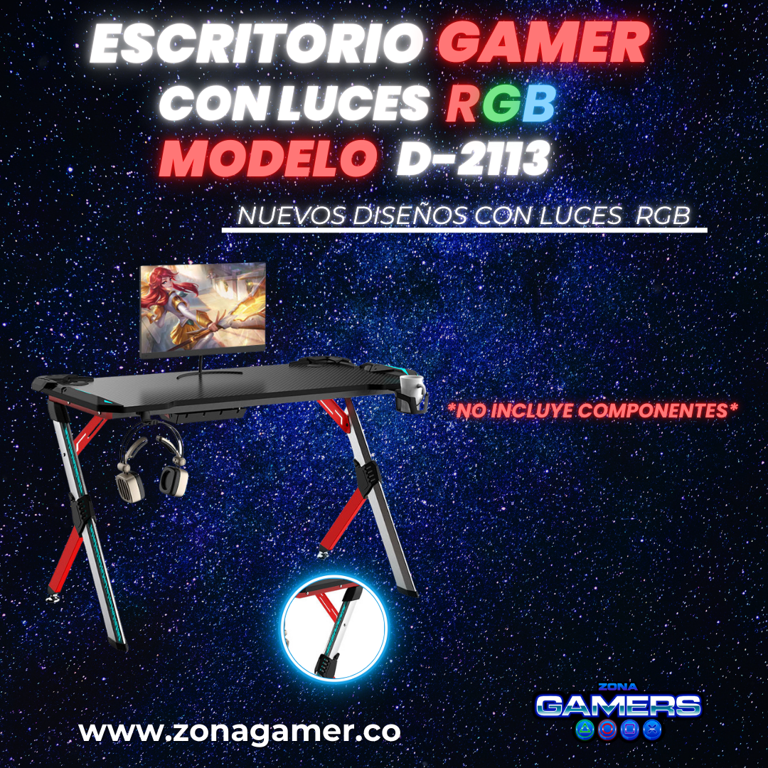Escritorio Gamer D-2113 Con luces RGB