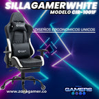 Silla Gamer CIR-1001F White con reposapiés