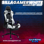 Silla gamer GT-1001F White + reposapiés