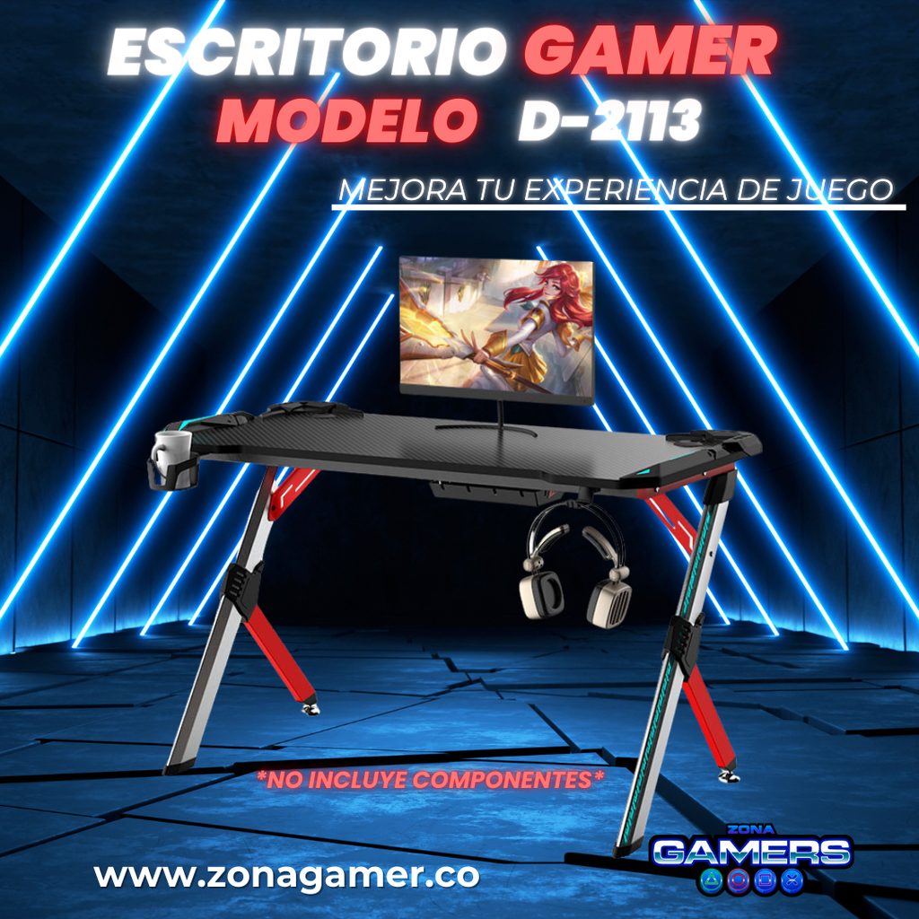 Escritorio Gamer D-2113 Con luces RGB