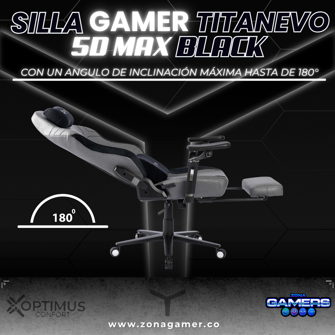 Silla Gamer TITANEVO 5D MAX Black