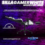 Silla gamer GT-1001F White + reposapiés
