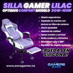 Silla Gamer DOW-1039F Lilac con reposapiés y ruedas en silicona