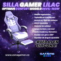 Silla Gamer Devil-1039F Lilac con reposapiés y ruedas en silicona