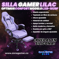 Silla Gamer LXR-1039F Lilac con reposapiés y ruedas en silicona
