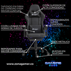 Silla Gamer A231039F Black con reposapiés y ruedas en silicona