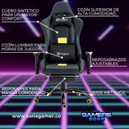Silla Gamer COR-1001F Yellow con reposapiés