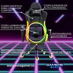 Silla Gamer CIR-1001F Yellow + masajeador lumbar con reposapiés y ruedas en silicona