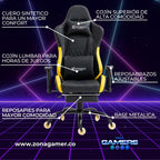 Silla Gamer CIR-1001F Yellow con reposapiés y ruedas en silicona